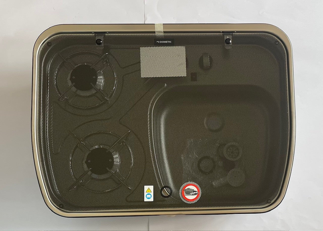 2 Fl. Kocher+Spüle NG/HBS1102I Dometic Glasabdeckung f. Wohnmobil 30mbar 71366Lg