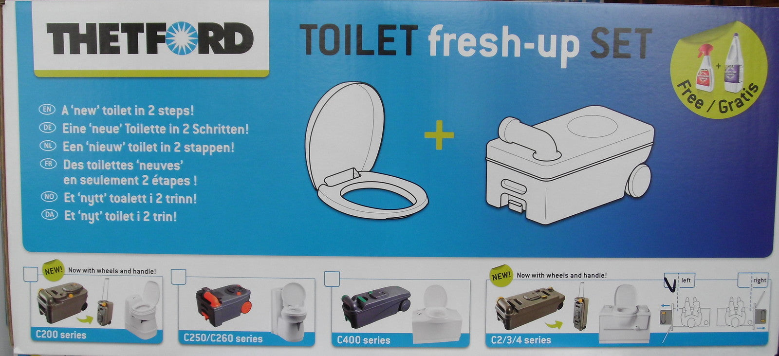 Thetford Fresh-Up-Set C2 Links Cassette Tank mit Räder Angebot  130441Lg NEU