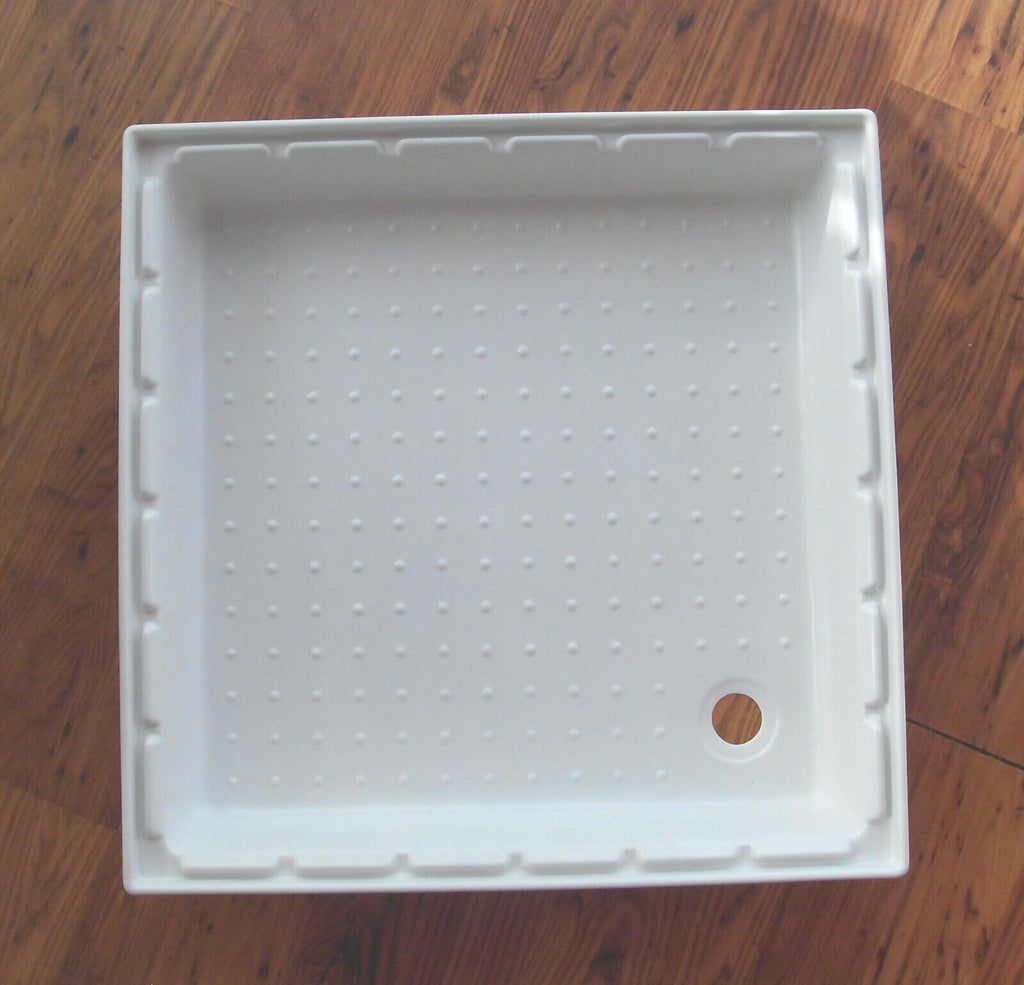 Duschwanne 65 x 65 Kunststoff cremeweiß Risse Dusche Bad Wohnmobil 60517Lg NEU