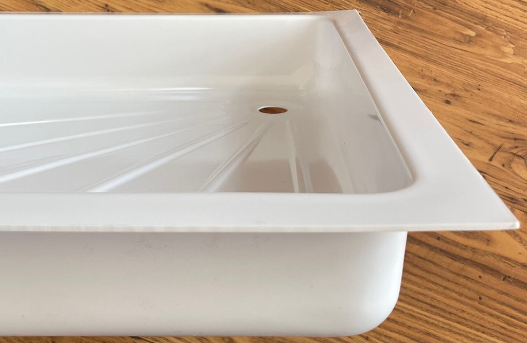 Duschwanne 58 x 58 cm Kunststoff Weiß Lilie Dusche Bad Wohnmobil 300f607 NEU