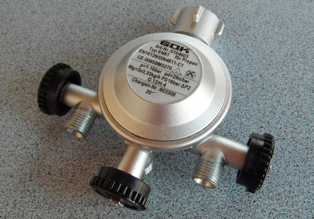 Gas Regler 29/30mbar Gasregler Combi Druckregler Absperrventil 3er 310f719-1 NEU