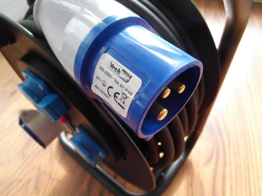 Kabeltrommel 230 V CEE Stecker, CEE Steckdose 2x Schukosteckdose 25 M 80505p NEU