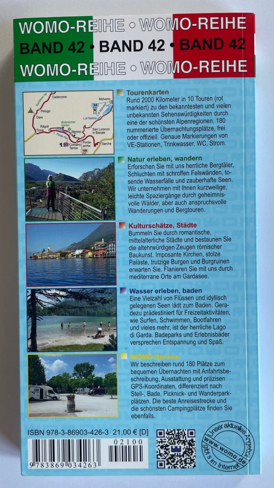 Mit dem Wohnmobil durchs Trentino, Gardasee WOMO Reihe Band 42 Reiseführer NEU