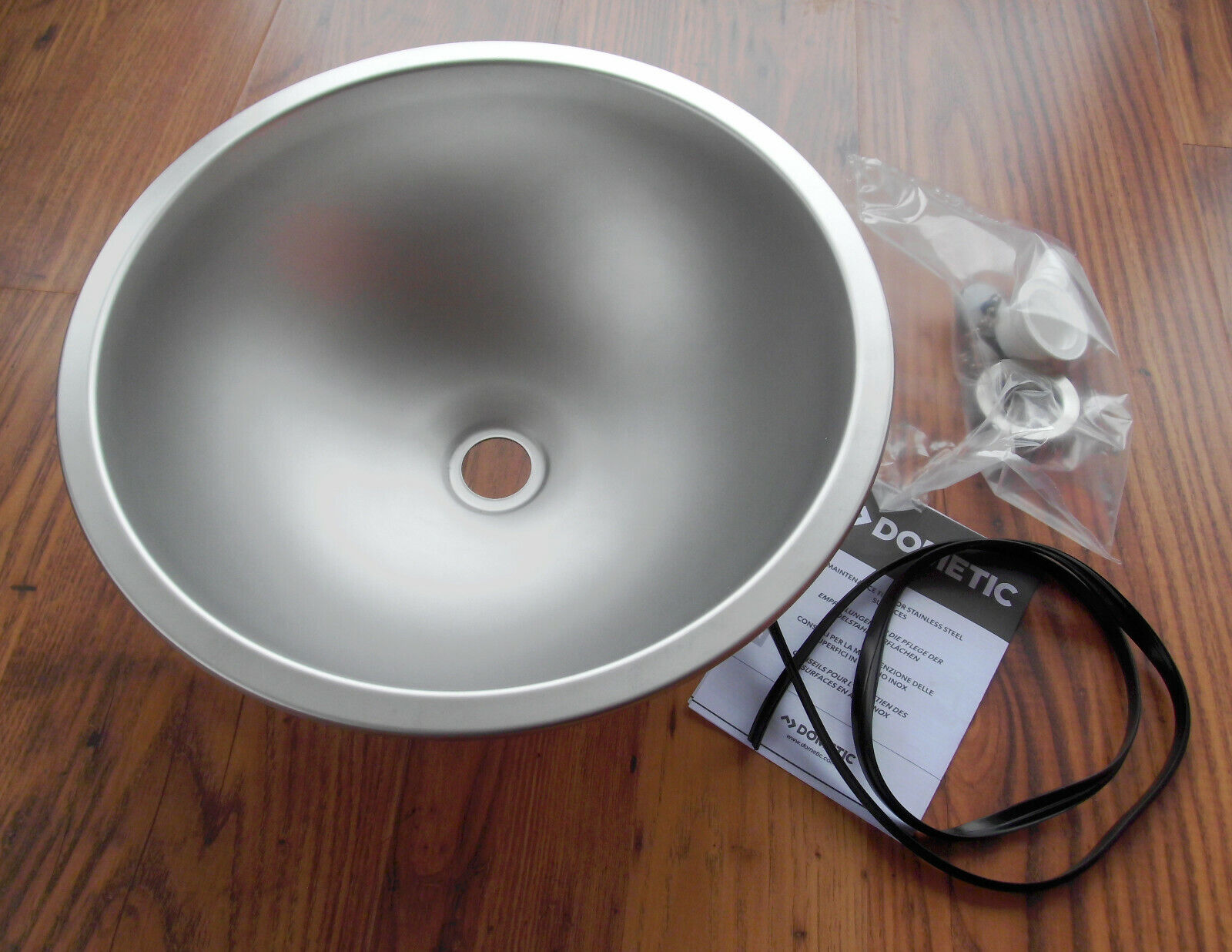 Waschbecken Mulde rund Dometic Spüle 325mm Edelstahl matt + Ablauf 44697p NEU