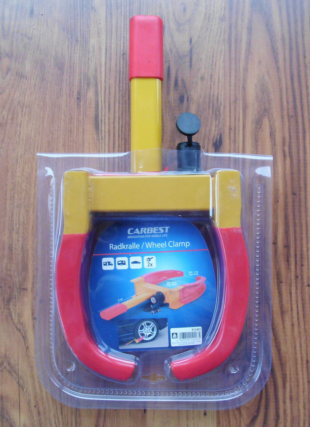 Radkralle bis 26 cm Rad Kralle Schloss + 2 Schlüssel Diebstahlschutz 913401r NEU