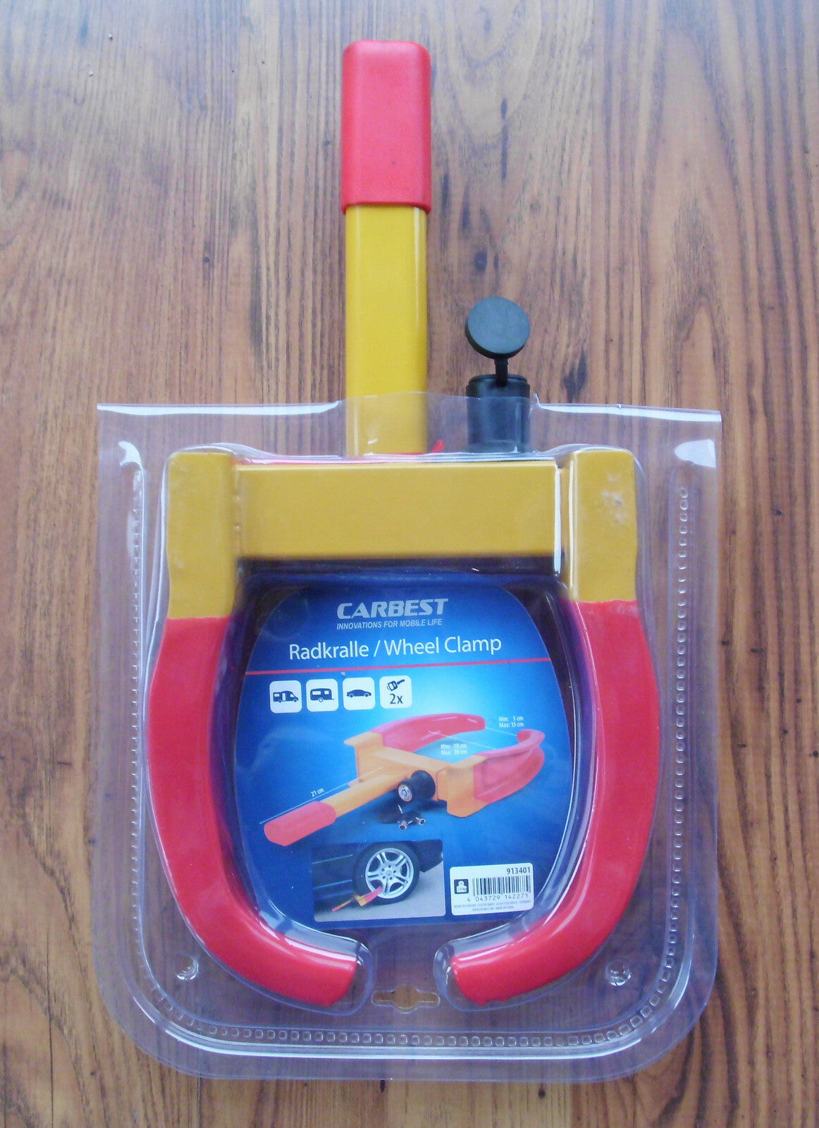Radkralle bis 26 cm Rad Kralle Schloss + 2 Schlüssel Diebstahlschutz 913401r NEU