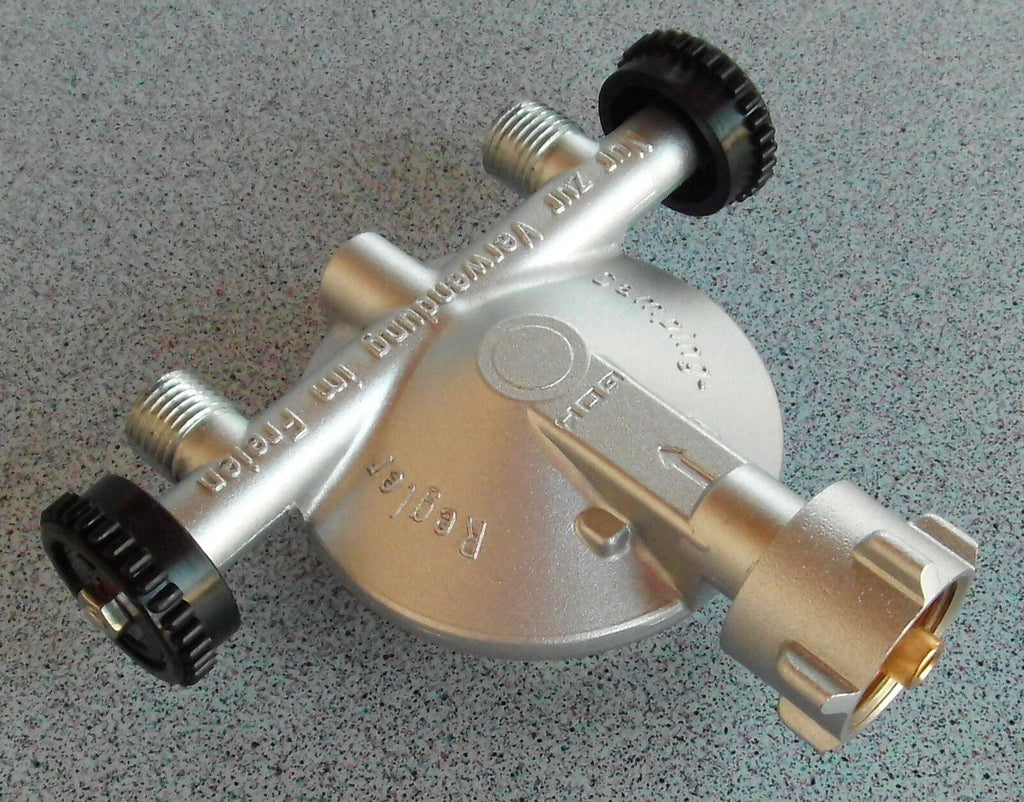 Gas Regler 29/30mbar Gasregler Combi Druckregler Absperrventil 2fach 167470b NEU