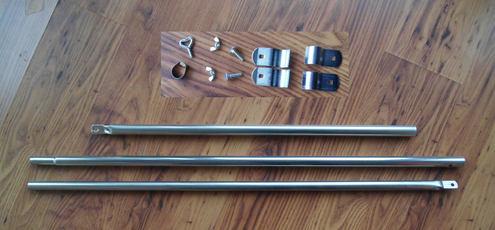 Zeltstange Vorzelt Zelt Stange bis 260cm Querstange 25mm Stahl 2Schellen 610f040