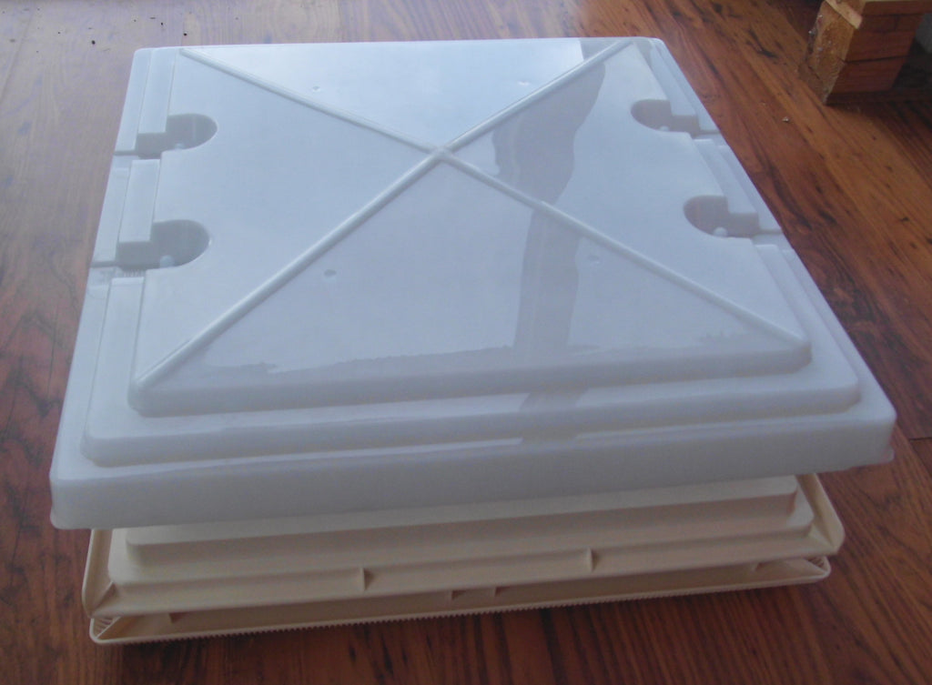 Dachhaube weiss 40 x 40 MPK 42 Rollo + Moskitonetz Rahmen cremeweiß 177650b NEU