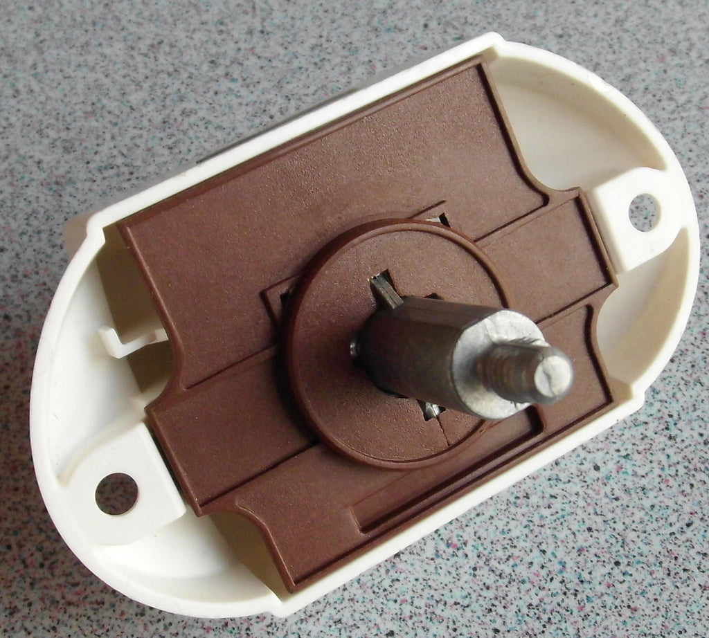 Push Lock Schloss silber/weiß ∢ beidseitig 2 Knöpfe+ 1 Rosette o.L. 200201Lg NEU
