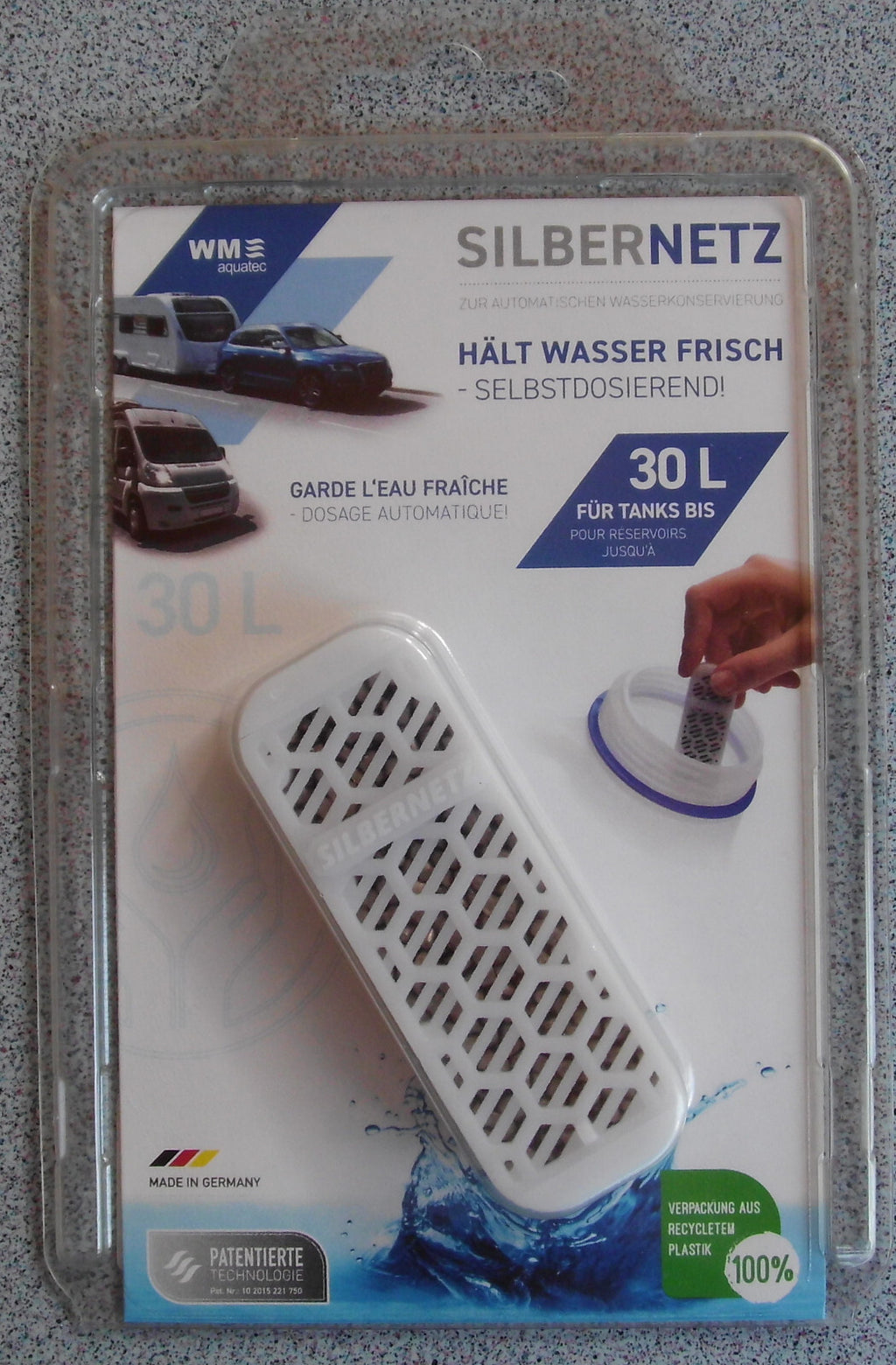 WM aquatec Silbernetz Verkeimungsschutz bis 30 Liter Wassertank 353020b NEU