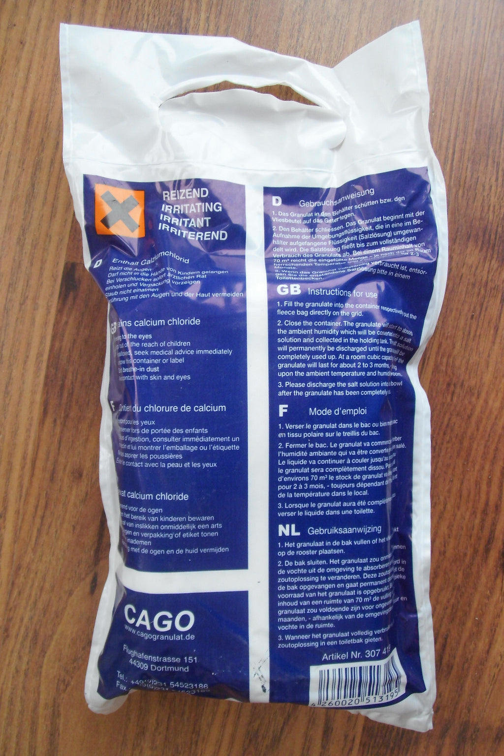 Luftentfeuchter 1Kg Granulat im Vliesbeutel für Raum Entfeuchter 250803Lg NEU