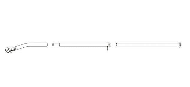 Andrückstange 22mm für Wintervorzelt  Vorzelt Zelt Stange Stahl  610f120 NEU