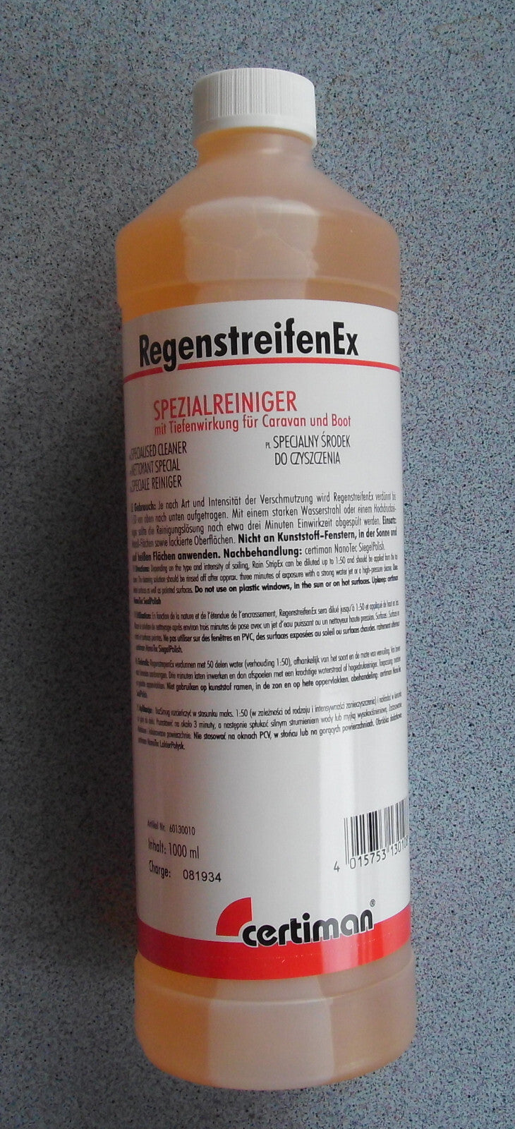Regenstreifen EX 1 L Flasche Certiman Top Mittel Spezialreiniger 450f181 NEU