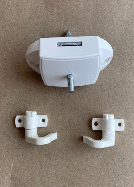 Ersatz Push Lock für Stangen Schloss beidseitig Weiß inkl. Haken 227960b6 NEU