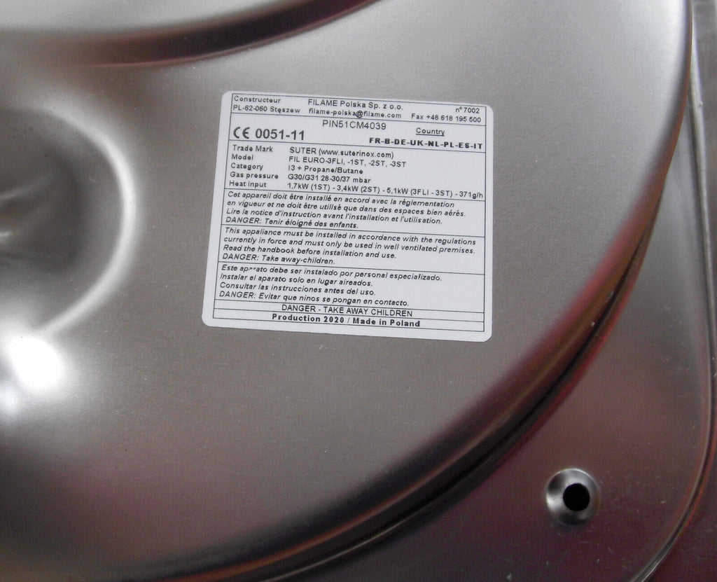 2 Flamm Gas Kocher Suter Glasabdeckung Piezo Edelstahl 30mbar Wohnmobil 71310Lg