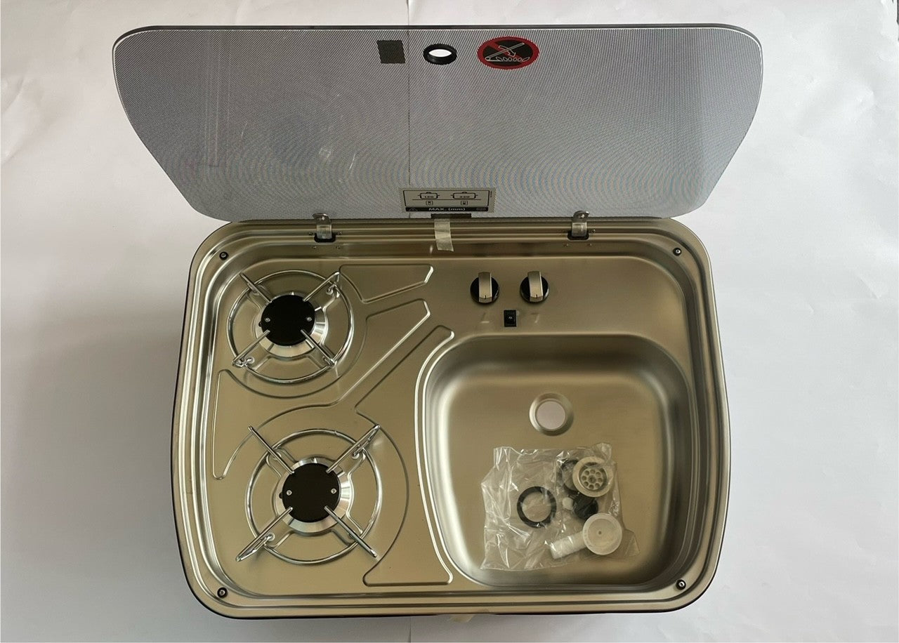 2 Fl. Kocher+Spüle NG/HBS1102I Dometic Glasabdeckung f. Wohnmobil 30mbar 71366Lg