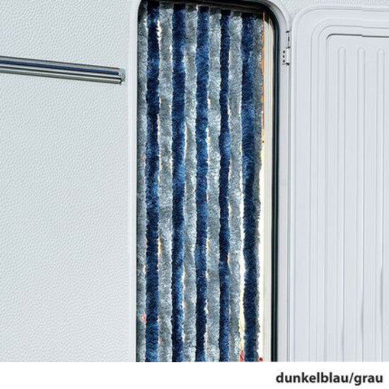 Flauschvorhang Chenille Vorhang 56 x 185 cm grau/dunkelblau 912610r3 NEU