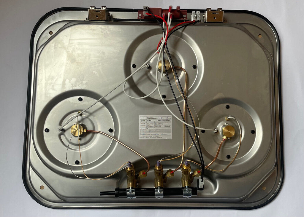 3 Flamm Kocher 30mbar Carbest mit Glasabdeckung für Wohnmobil 70143r NEU