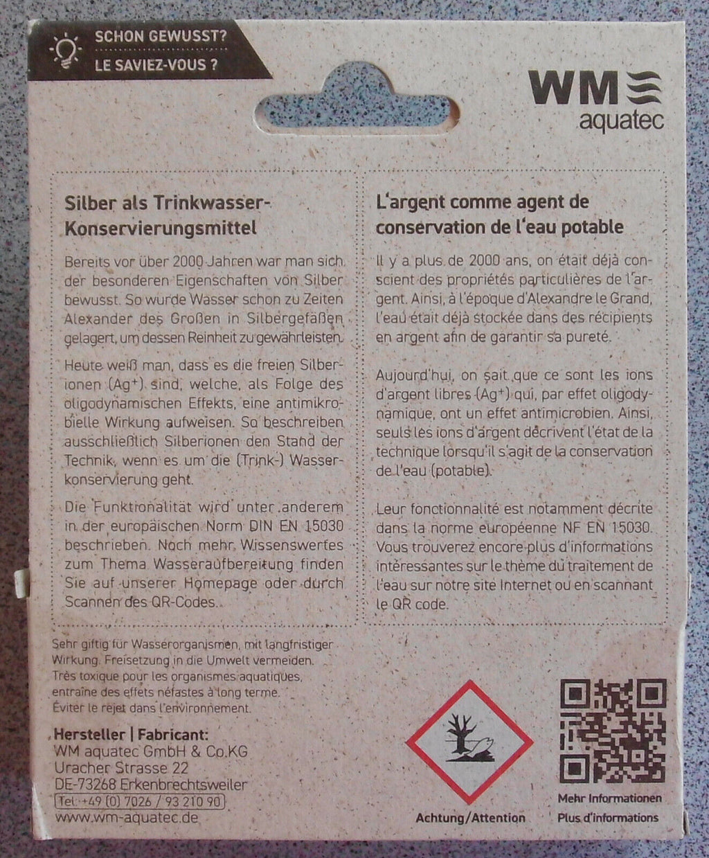 WM Aquatec Silbernetz Verkeimungsschutz 160 Liter Nachfüllset 84635m NEU