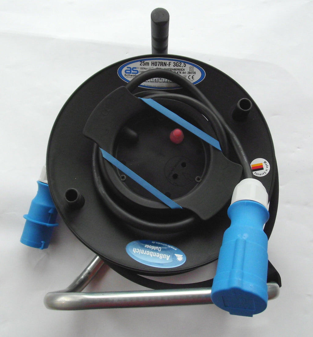 Kabeltrommel 230 V CEE Stecker, CEE Kupplung 25 Meter 284720b NEU