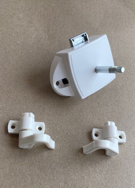Ersatz Push Lock für Stangen Schloss beidseitig Weiß inkl. Haken 227960b6 NEU