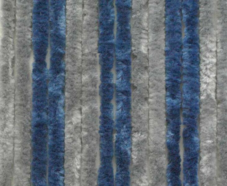 Flauschvorhang Chenille Vorhang 56 x 205 cm grau / dunkelblau 912447r NEU
