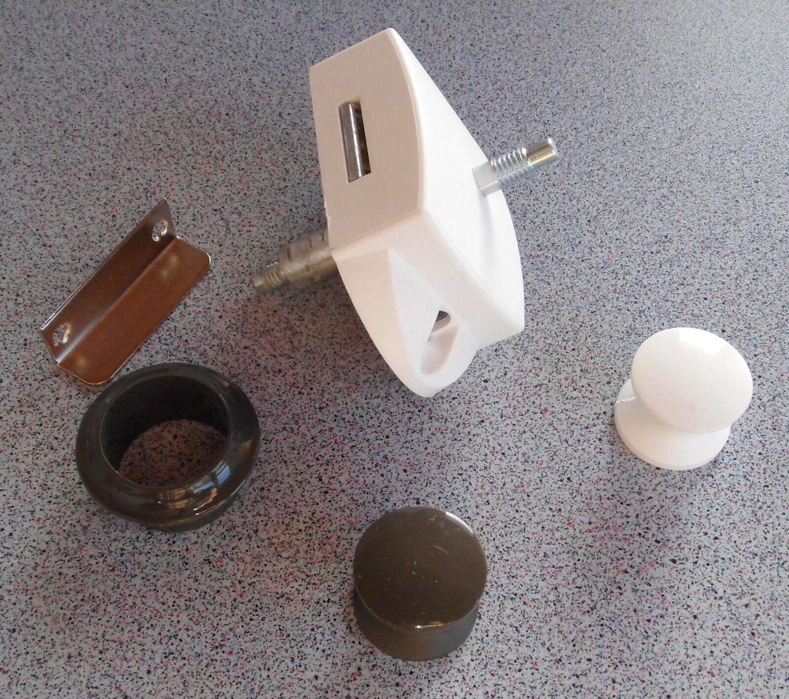 Push Lock f. Stangen Ersatz Schloss beids. Knöpfe Weiß1/grau1+Ros. ∢ 53271r NEU