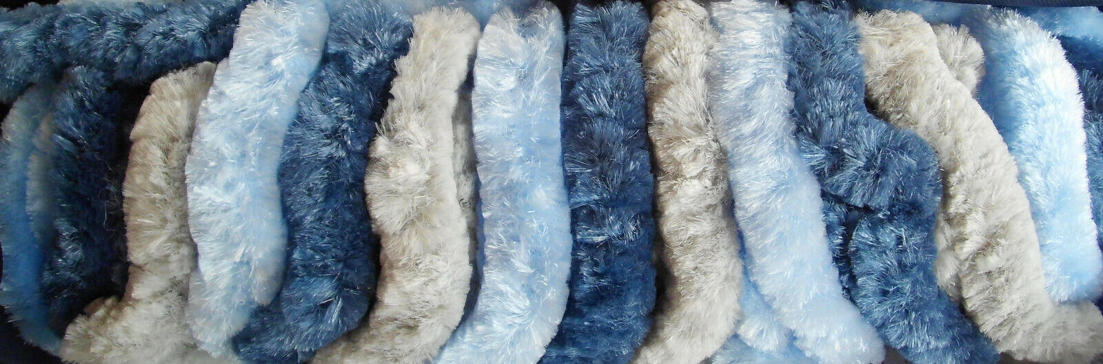 Flauschvorhang Chenille Vorhang 56x185 cm blau/hellblau/grau  133500b2 NEU