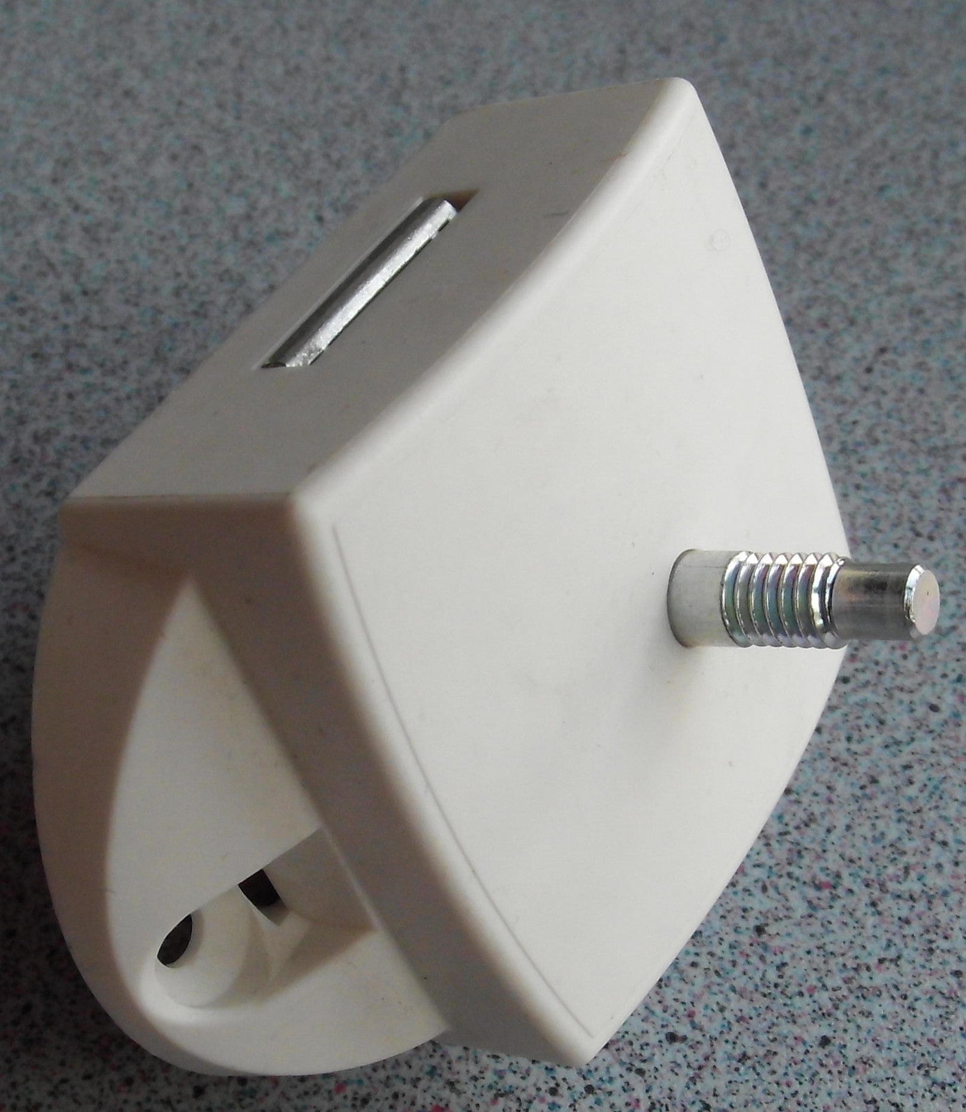 Push Lock Schloss silber/weiß ∢ beidseitig 2 Knöpfe+ 1 Rosette o.L. 200201Lg NEU