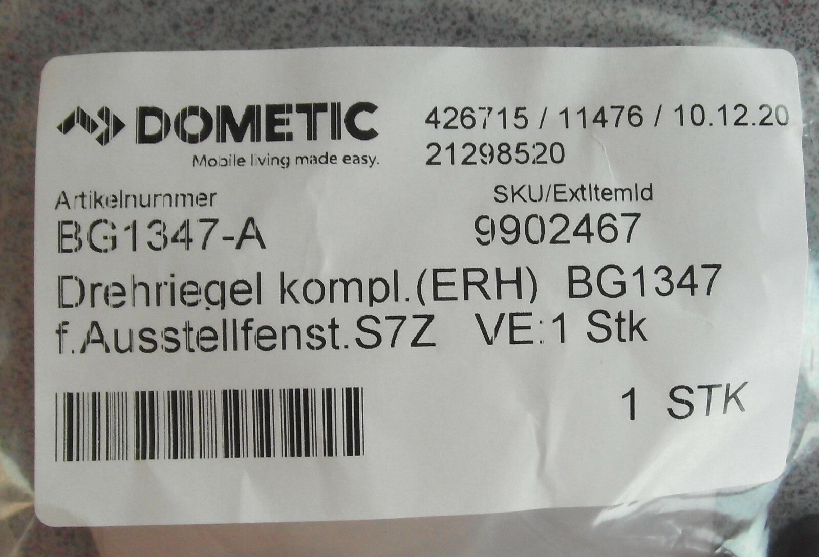 Verschluss Riegel mit Sperrknopf für Fenster S7 bis 2000 Aufsteller E8037r NEU
